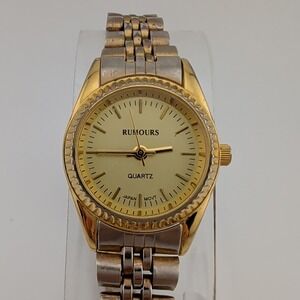 Rumours Watch Women 25mm Gold Case 6.75" Band- New Battery‎